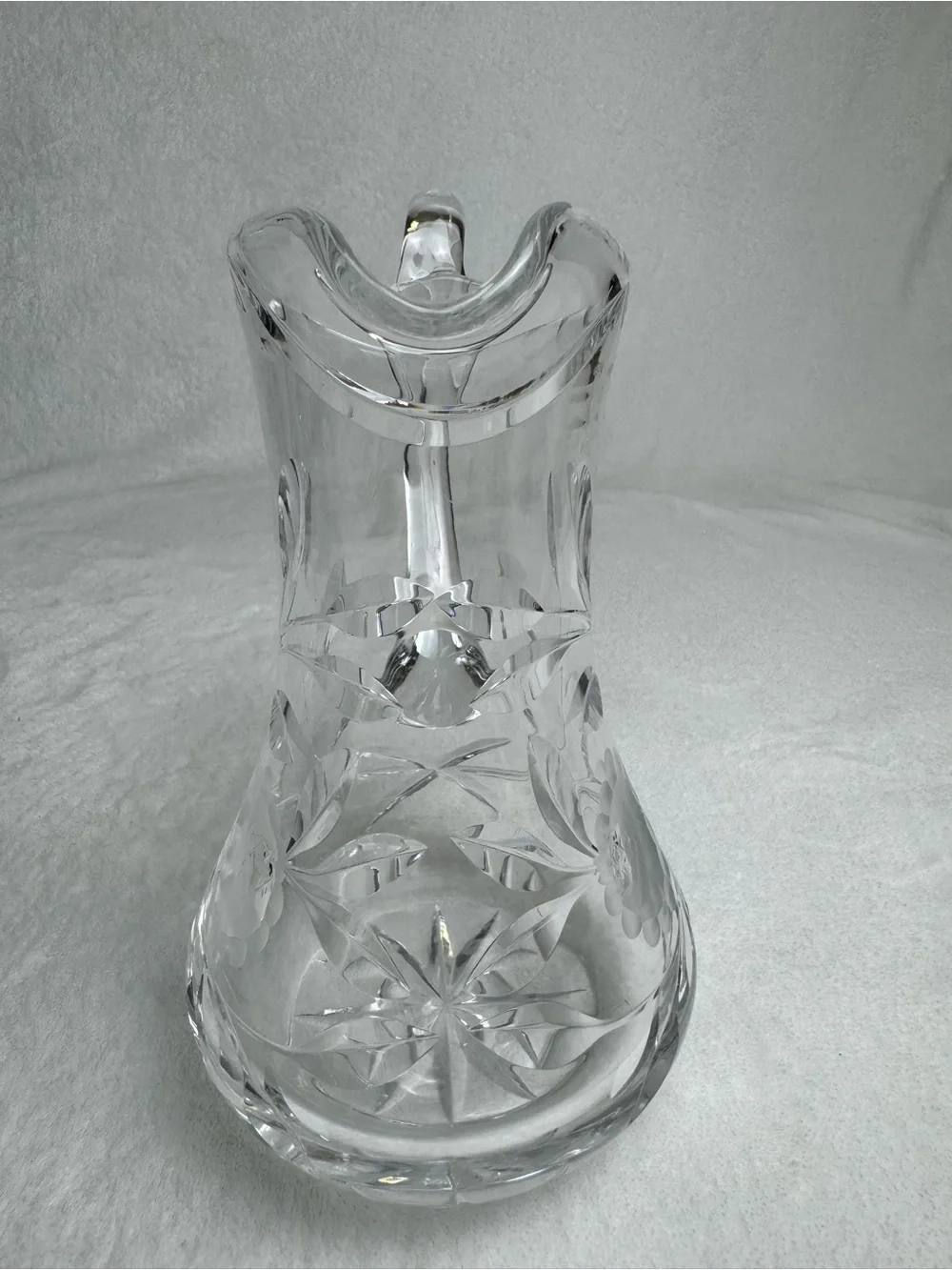 Antique 8” Jug Pitcher ABP American Brilliant Period Cut Glass Daisy Flower